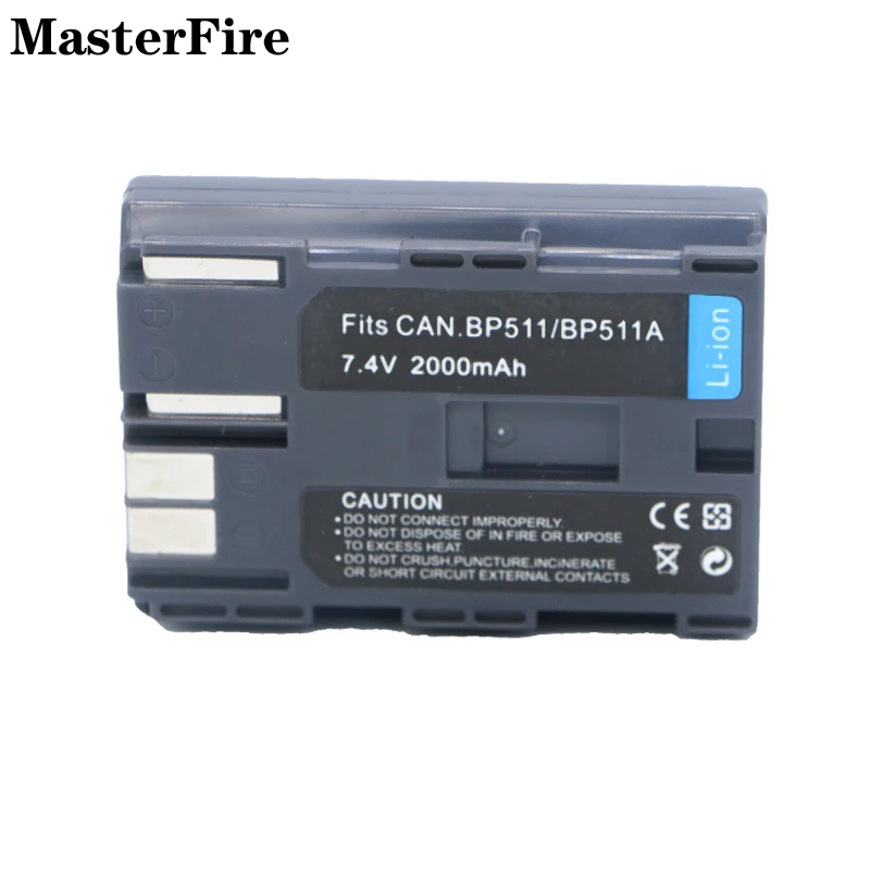 Bp-511 Bp-511A 2000Mah 7.4V Batteria Per Fotocamera Bp511 Per Canon Eos 50D 40D 300D 30D 20D 10D G6 Dm-Mv100X Dm-Mv30 Dm-Mv450 Batterie