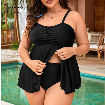 Women's Swimsuit 2025 Plus Size Swimwear Two Piece Bikinis Sets Sexy Bathing Suits Tankini Tummy Control Beach Outfits