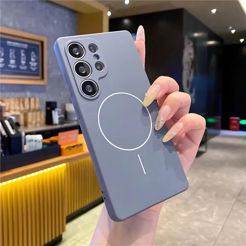 Frosted Liquid Silicone Magnetic Case with MagSafe Compatibility