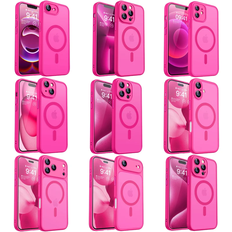 Luxury Matte Hard Case For iPhone 17E 16E 17 16 E 15 14 13 12 11 Pro Max iPhone17e iPhone16e Magsafe Charge Translucent Cover 2