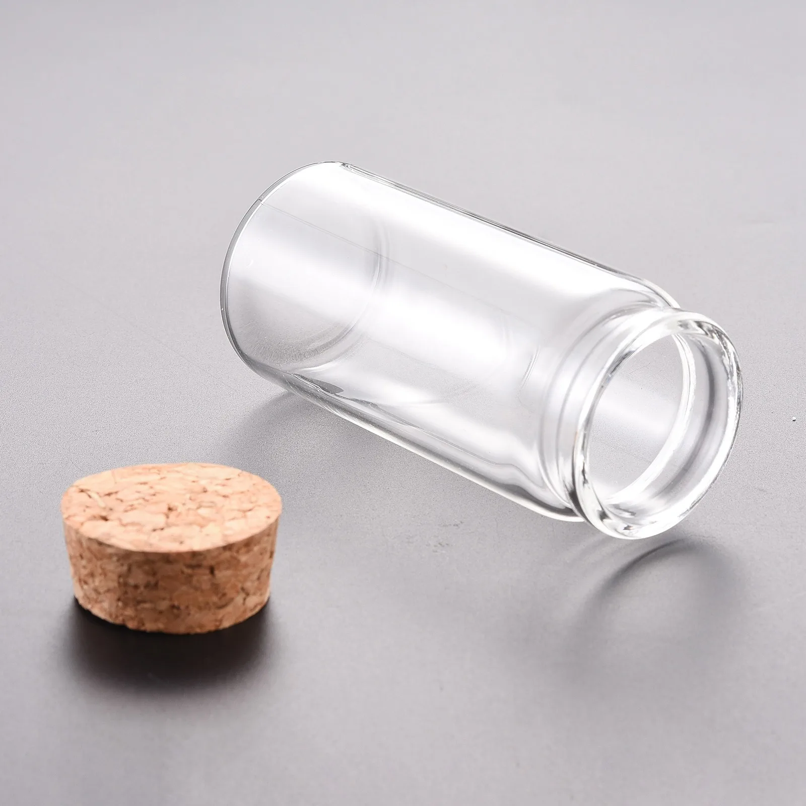 30pcs Clear Glass Bottle Beads Containers for finding Candy Gift glass Bottles with Tampions about 88mm high 49mm wide Hole:15mm
