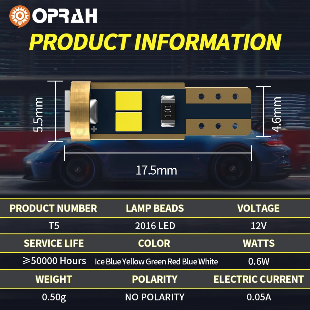 LED T5 W3W W1.2W  ڵ Led Canbus Ʈ    ǥñ ڵ ׸   ȣ  12V, 10 