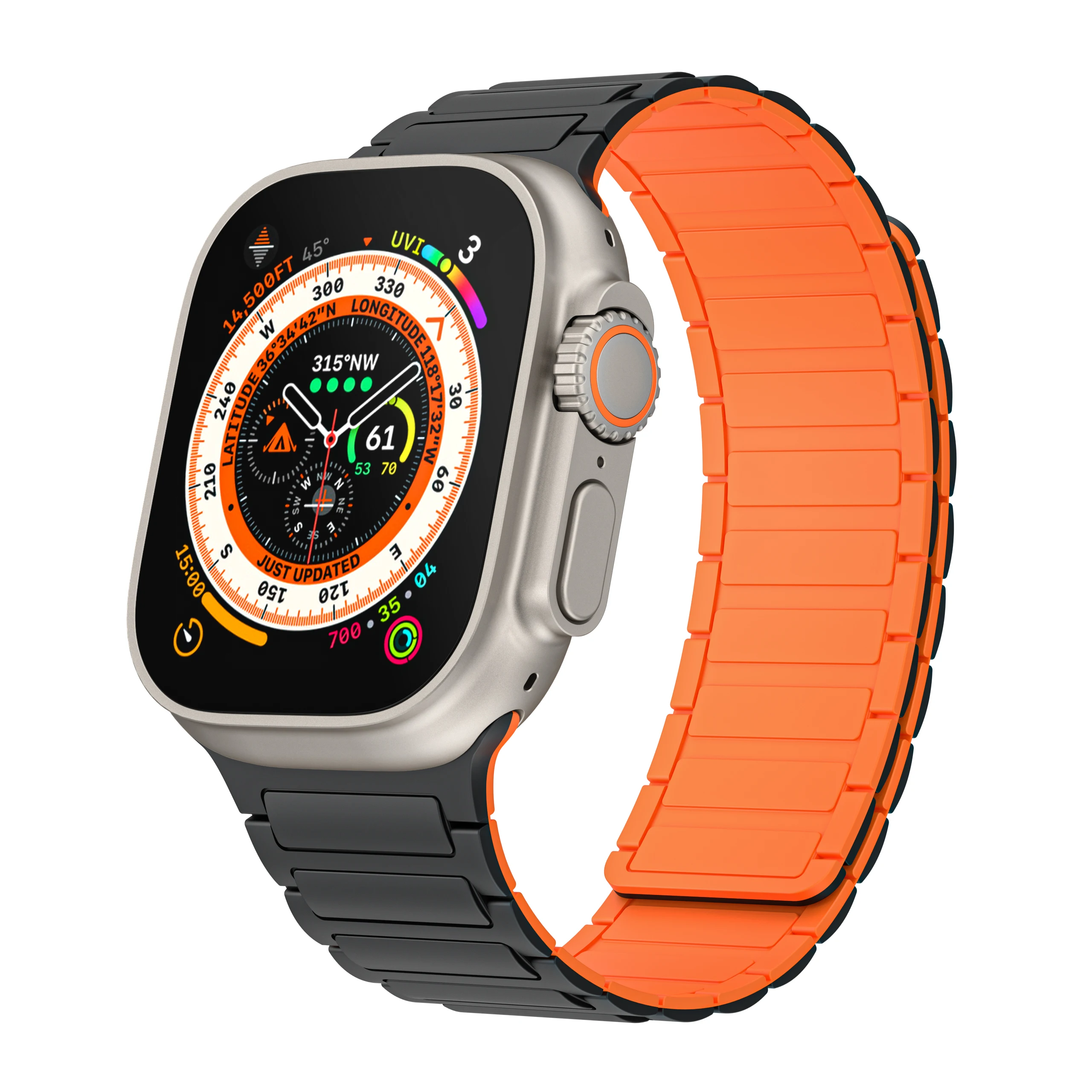 마그네틱 워치 밴드 애플 워치 밴드와 호환, 얇은 실리콘 교체 손목 밴드, 49mm, 45mm, 44mm, 42mm, 41mm, 40mm, 38mm