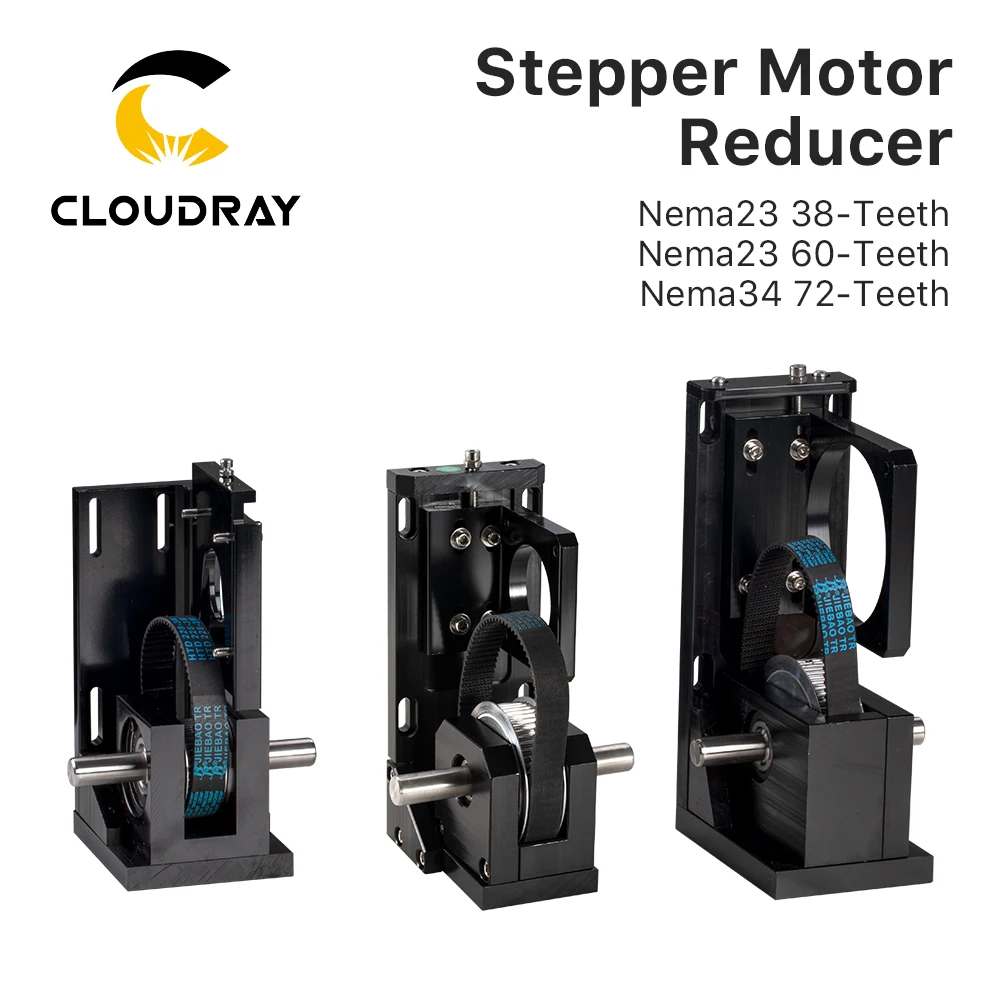 Cloudray 스테퍼 모터 감속기 Nema23 38-치아/Nema23 60-치아/Nema34 CO2 레이저 절단 및 조각 기계용 72-치..