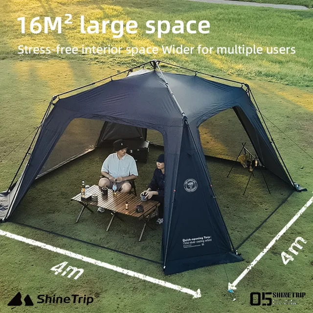 ShineTrip05 Series Oversized Quick Build Waterproof Silver Coated Canopy Sunproof Camping Auto Dome 2