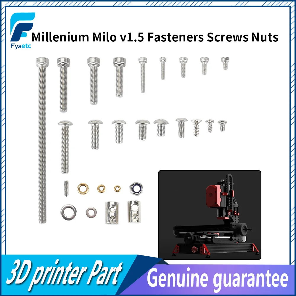 FYSETC Full Fastener Kit Complete Kit Fasteners Screws Nuts Full Kits DIY Project for Milo-v1.5 Machine 3D Printer Parts