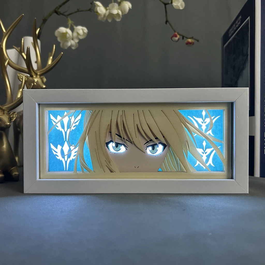 

Anime Light Box Fate Stay Night Saber Face Room Decorations For Girls Manga Paper Cut Fate Stay Night Lamp Saber Lightbox Eye