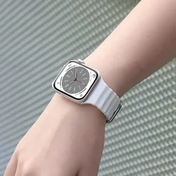 Enhanced Ocean Silicone Strap for Apple Watch - Premium Band Replacement (White)
