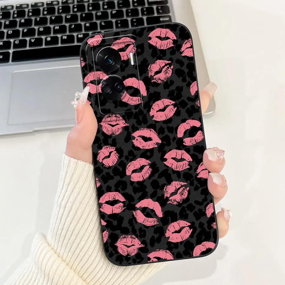 Shockproof Soft Liquid Silicone Phone Case with Popular Flower Design