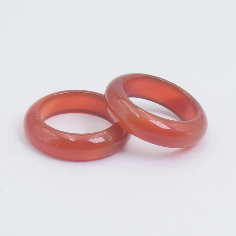 Simple Healing Crystal Band Rings Natural Stone Quartz Agates Jaspers Dainty Finger Solid Ring Women Fashion Minimalist Jewelry 3