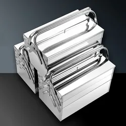 Large-capacity Tool Box Fold Protective Case Suitcase Stainless Steel Part Organizer Waterproof Safety Empty Shockproof Toolbox