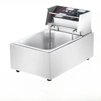 220V Imported Materials Fryers Commercial Household French Fries Deep-fried Dough Sticks Timing Single Double Cylinders 1