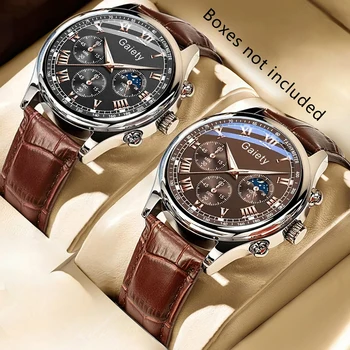2PCS Business Men's Watch Set Fashion Trend Retro Versatile Quartz Watch