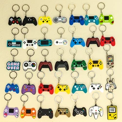50PCS PVC Keychain Cute Gamepad Colorful Joystick Keyring Wholesale Custom Key Chain for Car Key Accessories Gadget for Man Gift