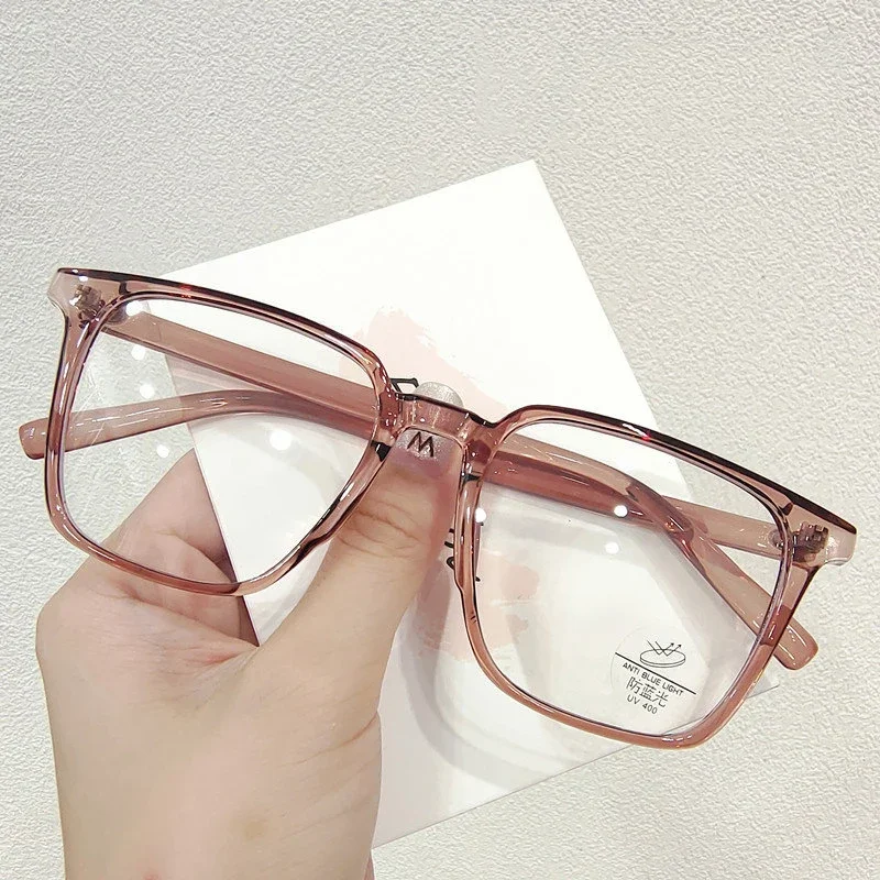 Luxury Women's Square Myopia Glasses High Definition Minus Eyeglasses Diopter Unisex Anti-blue Light Prescription Near Sight 5
