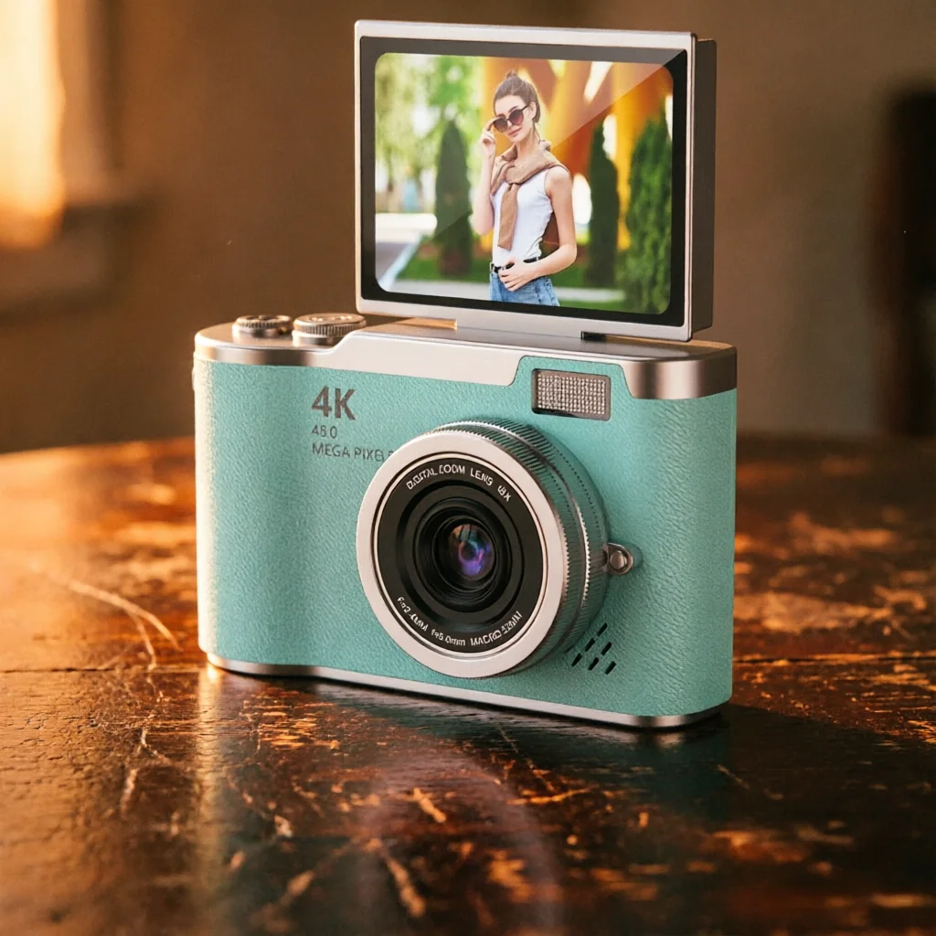 48MP Student Digital Camera With 8X Zoom 180° Flip Screen Portable Photography Camera For Selfies And Travel_voghion.com