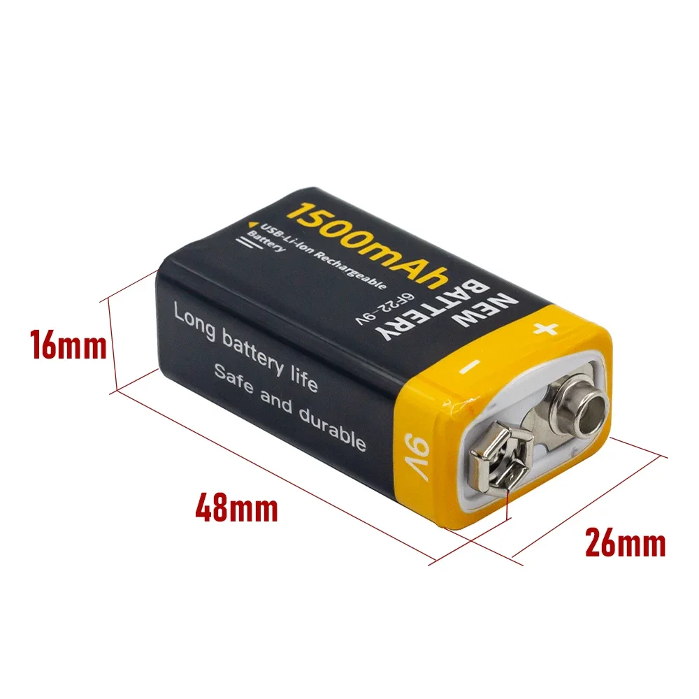 USB Battery 9V 1500mAh Li-ion USB Lithium For Toys Remote Control rechargeable lithium batteries