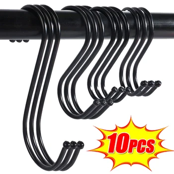 다기능 금속 S 모양 후크, 주방 욕실 침실 난간 옷걸이, 옷 가방, 수건, 식물 걸이용 S 후크, 1 개, 10 개