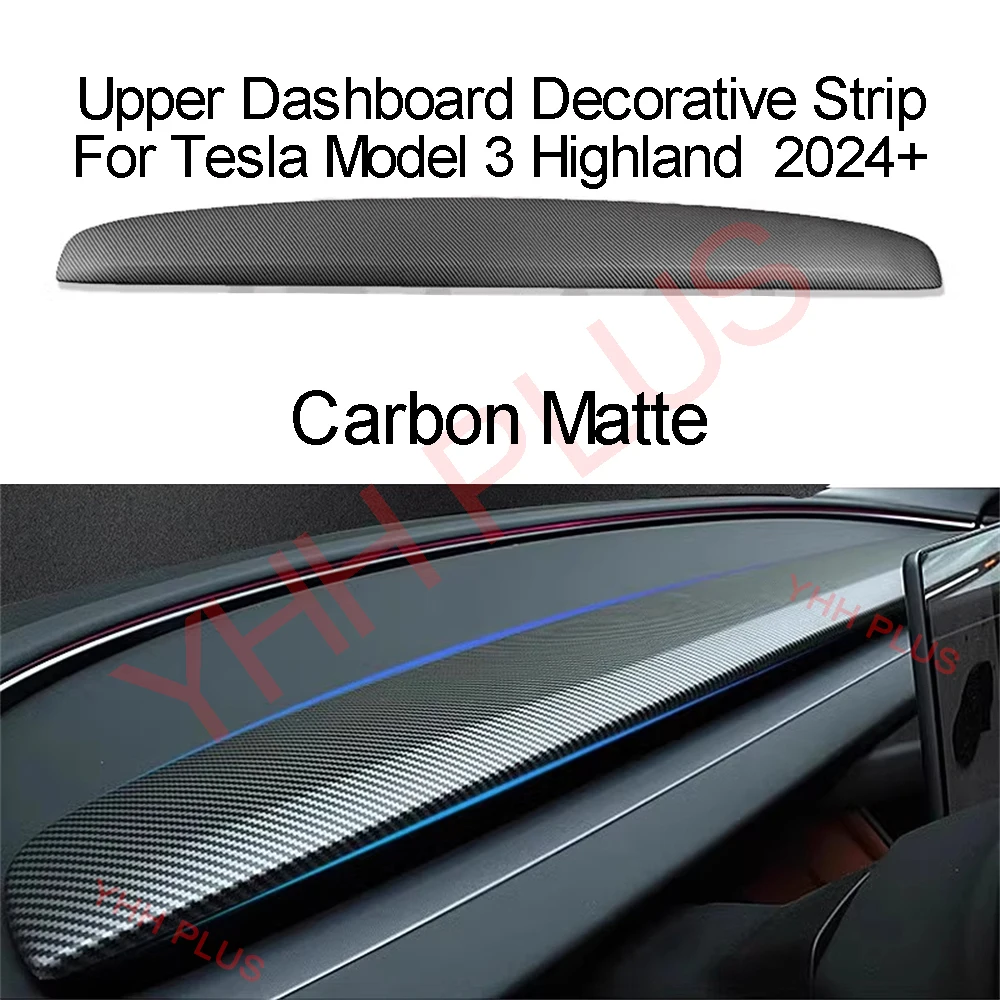 Per Tesla Modello 3 Y 2021-2023 Auto Cruscotto Copertura In Fibra di Carbonio ABS Porta Cruscotto Pannello di Rivestimento Accessori Interni Adesivo Auto gadget  34