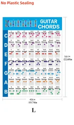 Color - Coded Guitar & Ukulele Chord Poster for Beginners - Dual Size Options (56 Coded Chords - L)