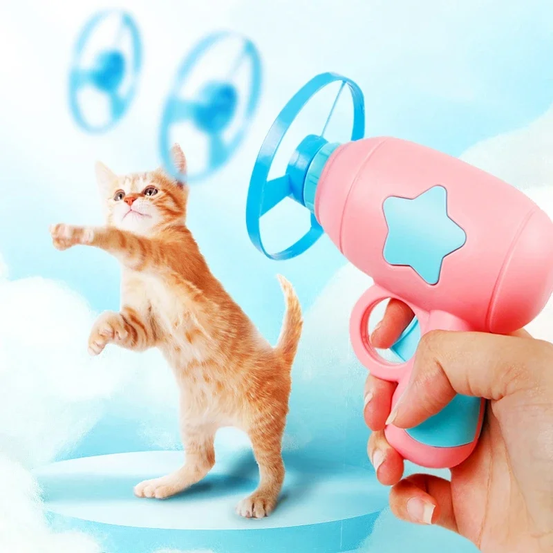 

Exercise Kitten Pet Cats Chasing Luminous Saucer Flying Game Disc Gun Flying Toy Gatos Toys Pet Training Interactive Dogs