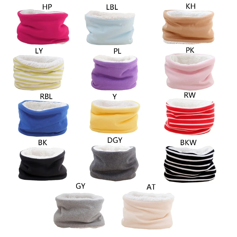 Autumn Winter Baby Scarf Solid Color Plush Scarves Neckerchief Children Thick Warm Neck Collar for Boys Girls
