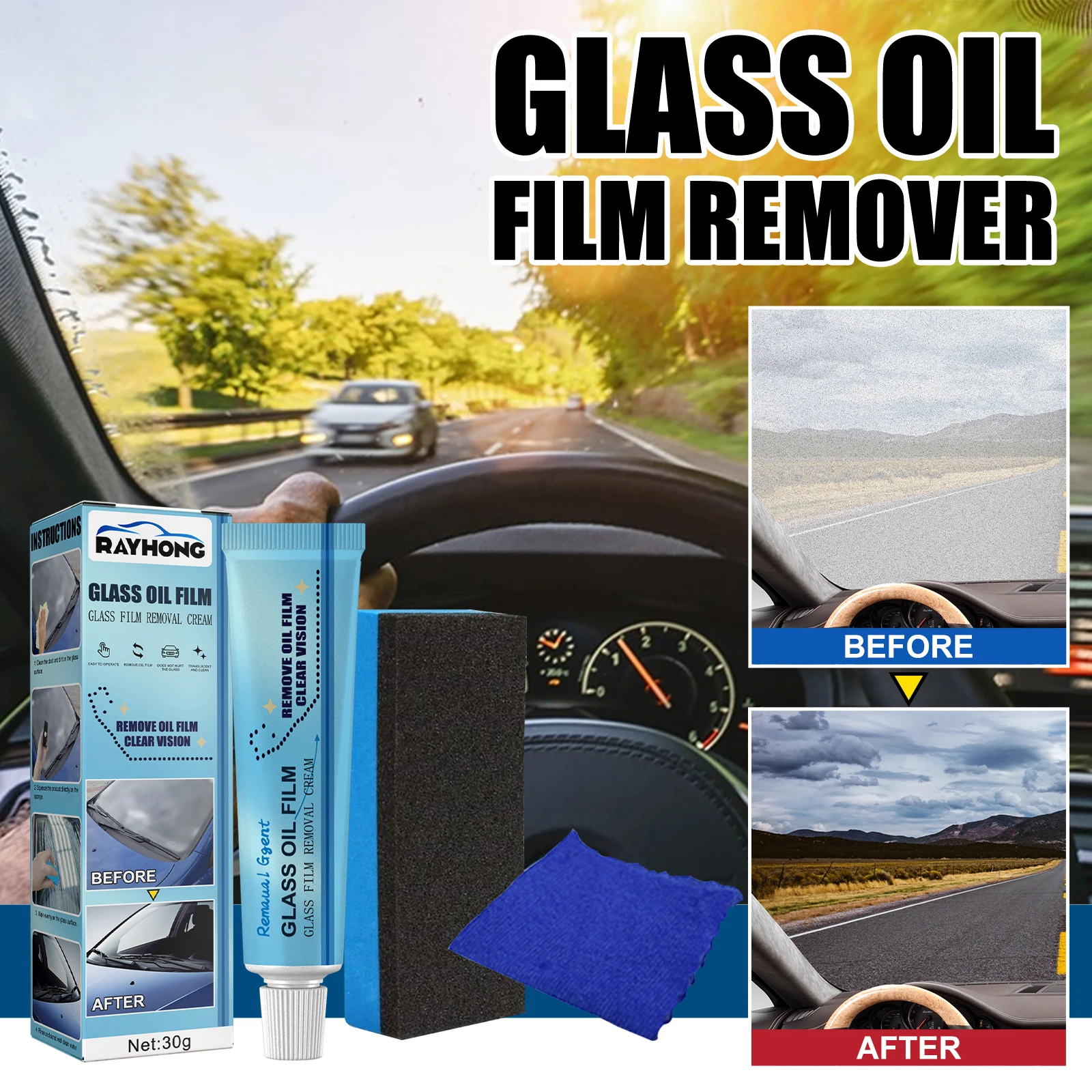 CarGlassOilFilmRemovingGlassCleanerForAutoWindshieldPaste