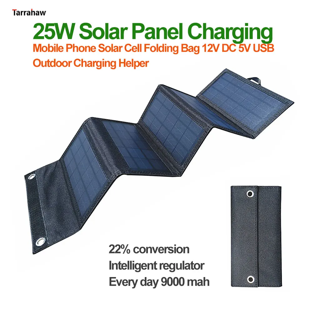 25W 30W 40W Folding Solar Panel Mobile Phone Solar Charging Board USB 2A Multi-function DC Output  Photovoltaic Power Plate