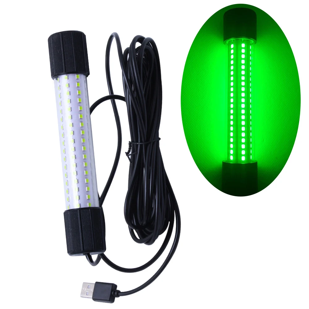 Lampe de pêche LED submersible USB, lumière haute puissance multi-couleurs pour la pêche de nuit portable