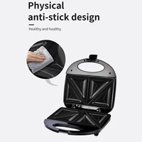 Bread Baking Toaster Heat-Resistant Handle Triangle Bread Machine Antiskid Foot 750W Double-sided Heating for Household Kitchen 2