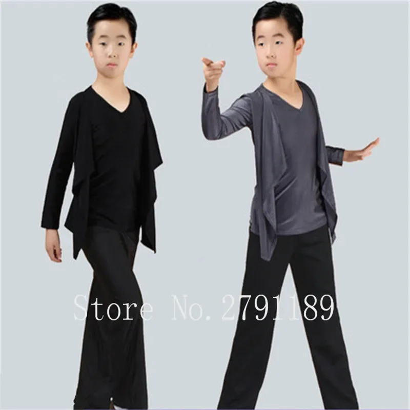 Latin Dance Top Kids Short Sleeve Boys Latin Dancing Shirts Salsa Tango Cha Cha Competition BOYS Performance Dancewear Clothes