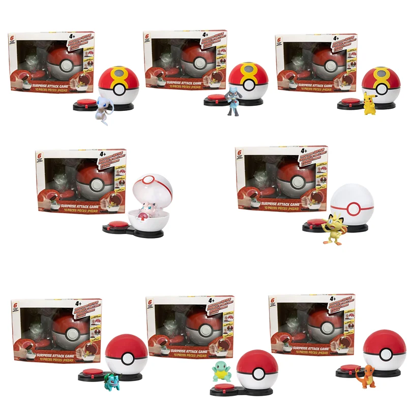 cartoon-anime-pokemon-poke-ball-lucario-meowth-kawaii-action-figures-gioco-statua-modello-da-collezione-bambini-duel-war-toys-bambola-regalo