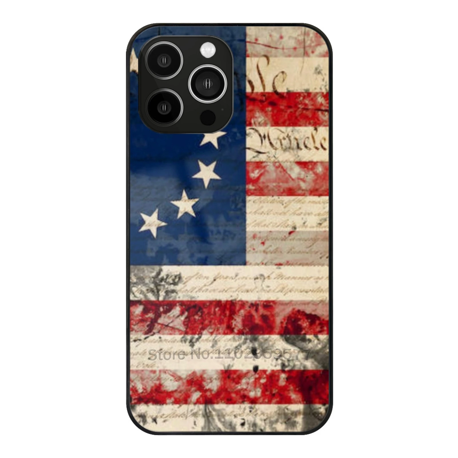 

Betsy Ross Flag / Us Constitution Glass Phone Case For Iphone 15 14 11 12 13 Pro Xr X 7 8 Xs Max 6S 5S Plus Cover America