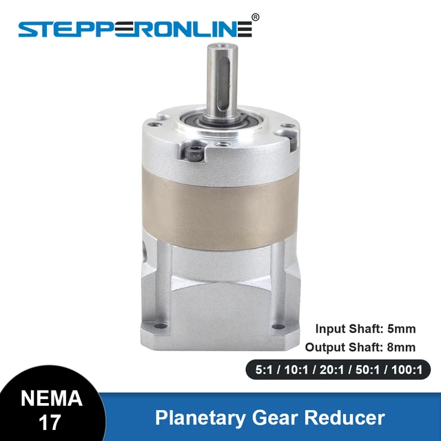 Nema 17 Planetary Gearbox Speed Reducer 5/10/20/50/100:1 for 42