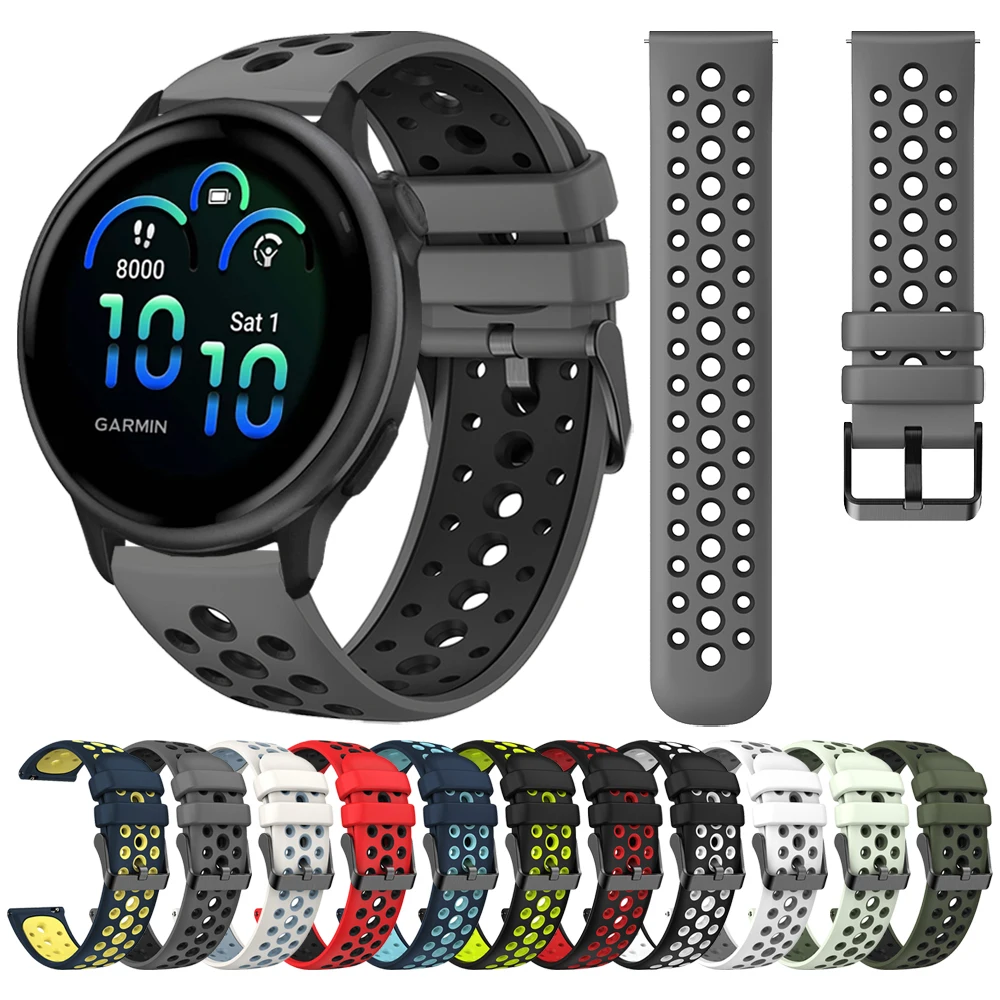 Soft Two-Tone Silicone Replacement Watch Band - 20mm/22mm