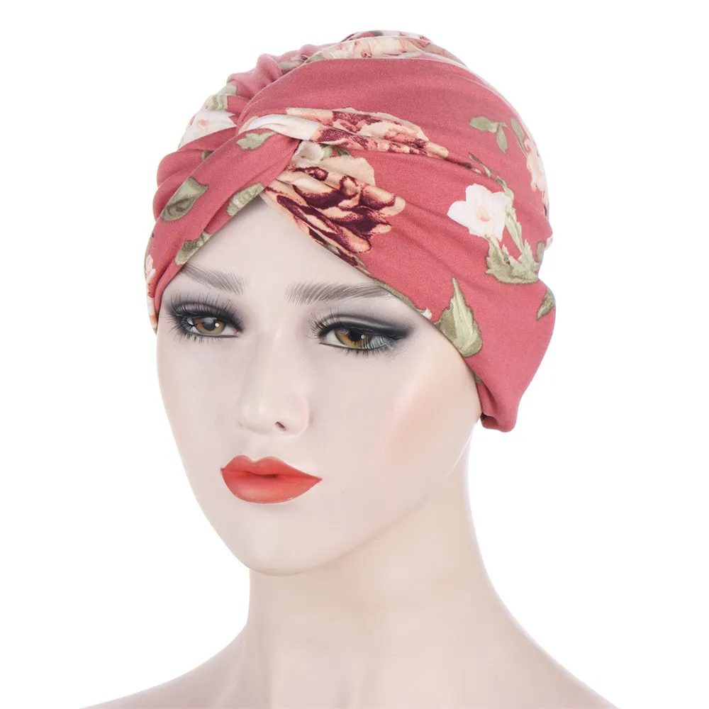 

New Twist Turban Hat Women Muslim Hijab Inner Scarf Leopard African Print Beanie Bonnet Hair Loss Cover Chemo Cap Headscarf Wrap