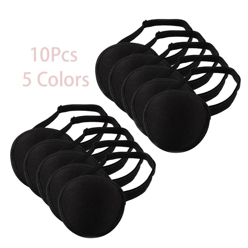 1/5/10Pcs Eye Patch Unisex Single Eye Patch Eyepatch One Washable Adjustable Concave Kid Pirate Cosplay Costume eye patch