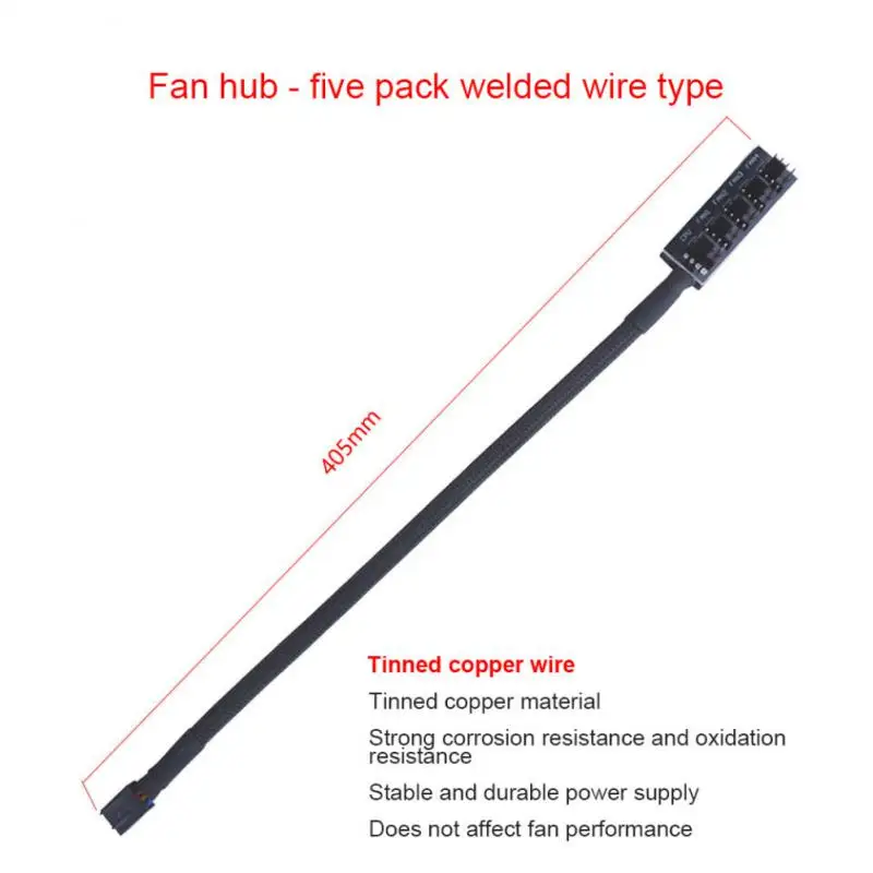 

Power Cable Black Share Interface Pastable Fan Hub Temperature Control Interface Computer Hub Adapter Pvc Computer Cable