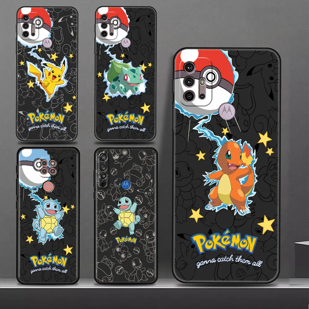 Pokemon Pikachu Gengar Ball Custodia Per Telefono Per Motorola Edge 20 Pro G51 5G 30 Neo G22 One Fusion G31 G9 Power Cover Paraurti In Silicone