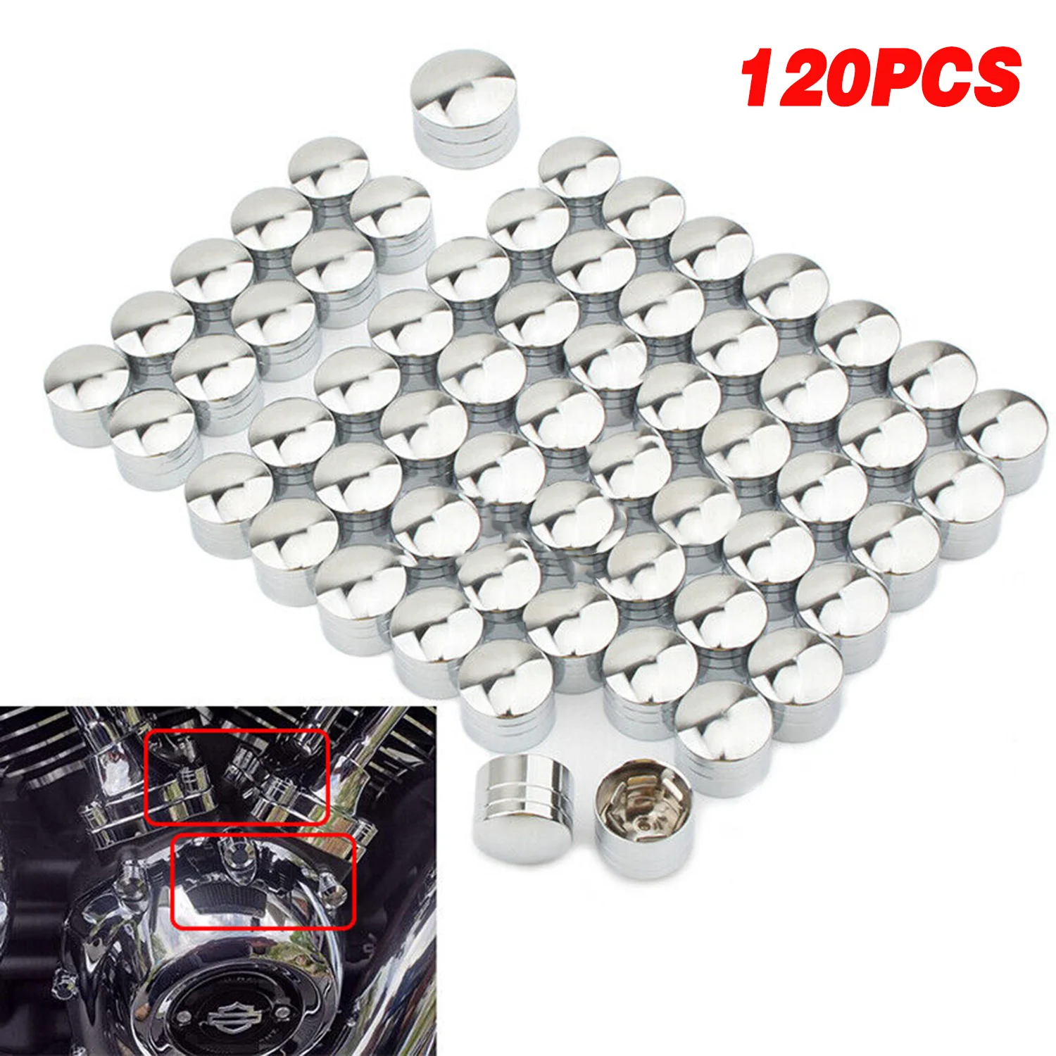120pc Engine bolt cover silver for Engine Screw Bolt Cover Caps For