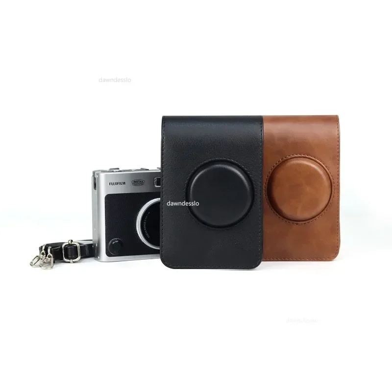 For Fujifilm Instax Mini EVO Camera Bag Retro PU Leather Case Shoulder Belt Protection Bag Hard Leather Protective Shell