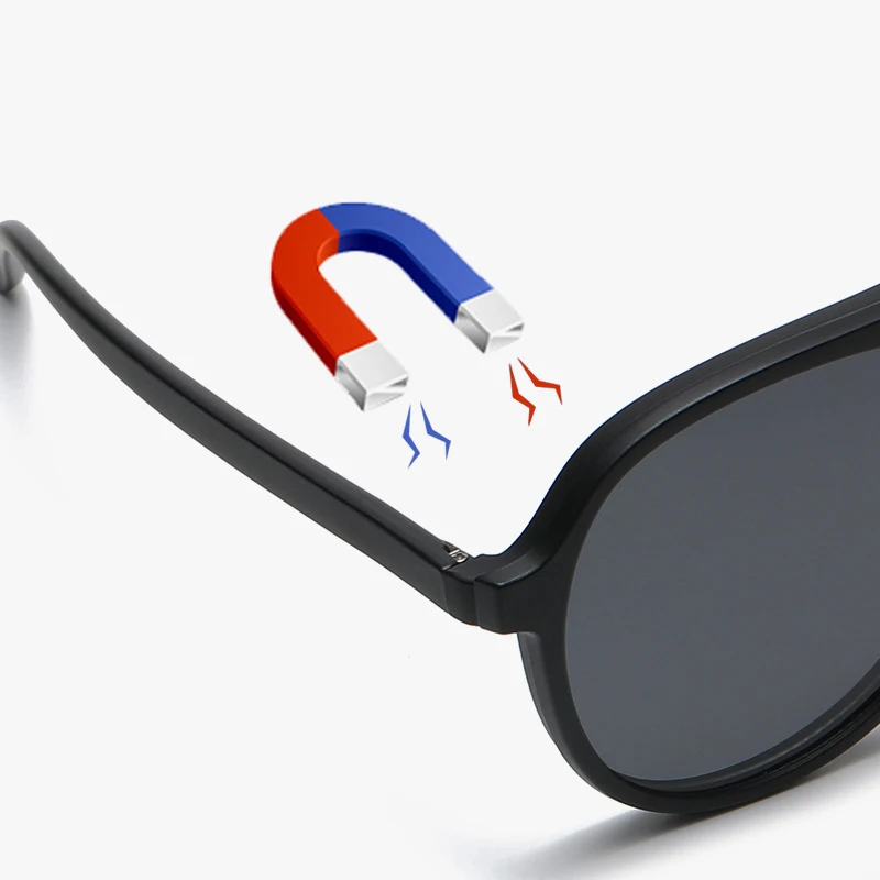 VCKA 6 In1 Pilot Polarized Myopia Solglasögon Magnetic Clip Herr Dam Glasögon Optiska recept Klassiska glasögon -0,5_voghion.com