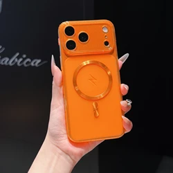 Magnetic Shockproof Phone Case with Magsafe Wireless Charging Compatibility for Realme Narzo 50i Prime (Orange)