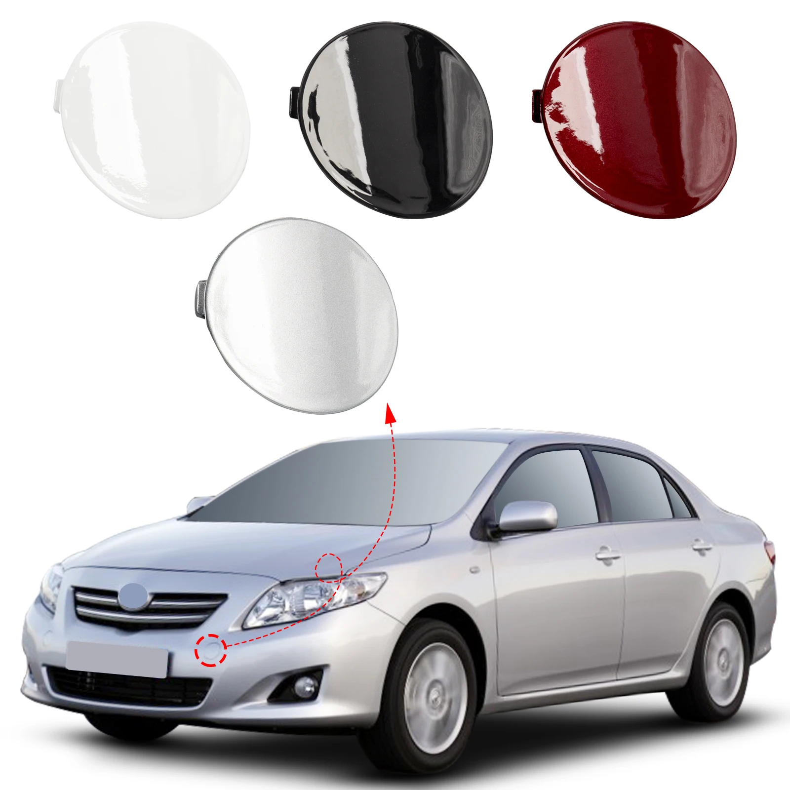 Front Bumper Tow Hook Cover Cap Towing Eye For Toyota Corolla Accessories 2009 2010 Left Right