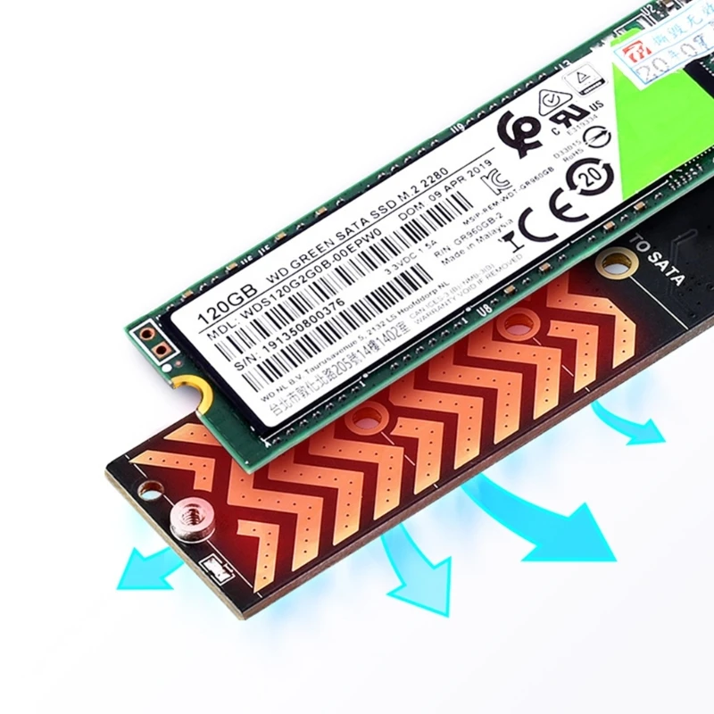 빠른 열 방출을 갖춘 M.2 SSD-Type-C 어댑터 Type-C 변환기 P8DC