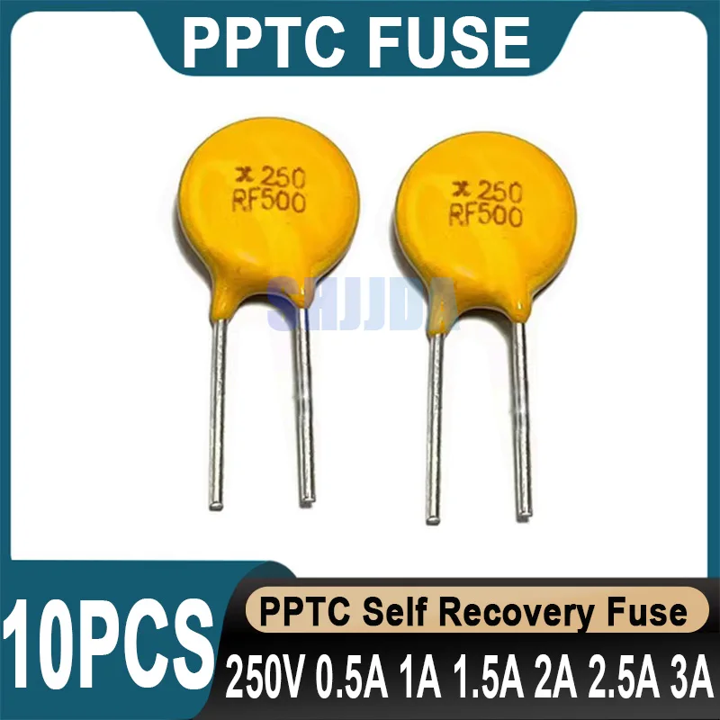 10PCS PPTC Resettable Fuse 250V 0.11A 0.12A 0.18A 0.2A 0.3A 0.4A 0.5A 0.6A 0.8A 1A 1.2A 1.5A 2A 3A Plug In Self Resettable Fuse