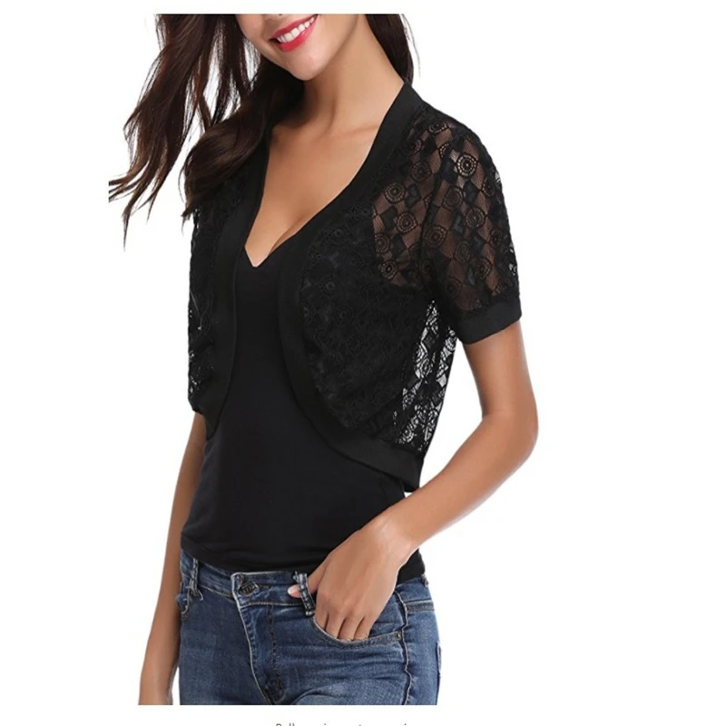 Women Short Shrug Top new S-2XL Autumn 3/4 Sleeve Cropped Bolero Party Large Feminino Sweater Cardigan new 2023