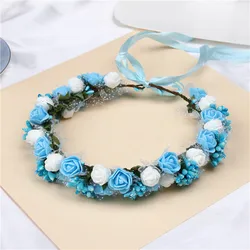 Boho Floral Beach Headband (Blue)