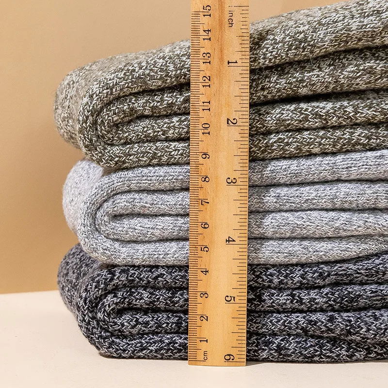 Men's Extra Thick Thermal Socks 5 Pairs, Deodorant Wool Socks, Sports Hiking Socks, Breathable Crew Socks