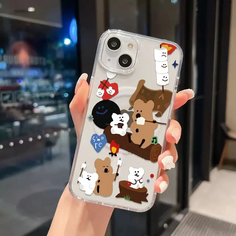 Adorable Bear Quokkas Magsafe Magnetic Phone Case – Soft Clear TPU Cover
